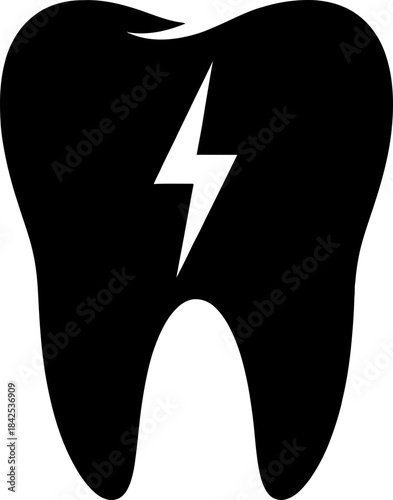 Tooth pain symbol representing dental health issue or sensitivity. Concept of toothache and dentistry. Vector icon for medical design, clinic, app