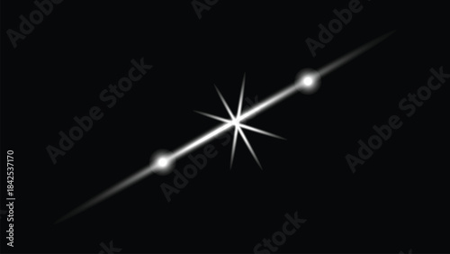 Angled Light Streak with Starburst and Orbs glow