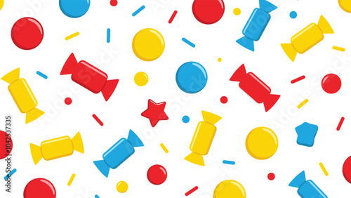 Colorful confetti and party poppers for celebration and party decoration