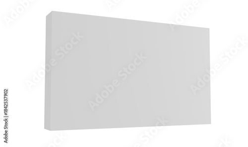 3D exhibition stand. White empty geometric square. White blank promotion. Presentation event room display. Blank wall. Blank mock-up box product isolated. Mockup for press wall, pop up. Template