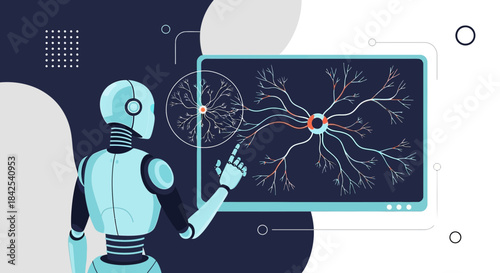 Robot interacting with a neural network interface for artificial intelligence research and