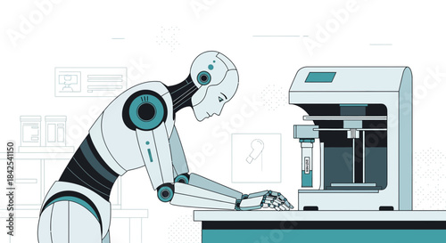Robotic innovation: A stylized portrayal of artificial intelligence crafting with 3D printing