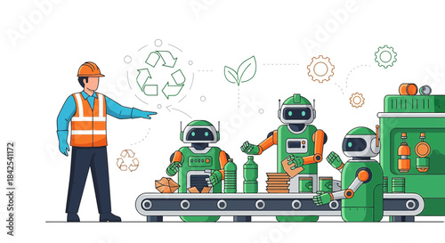 Robotic recycling: Automated waste management with human supervision for sustainability initiatives