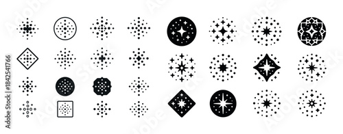 Diverse starry pattern collection with geometric designs