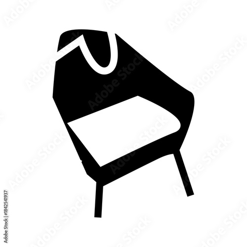 black and white fabric sofa glyph icon vector illustration