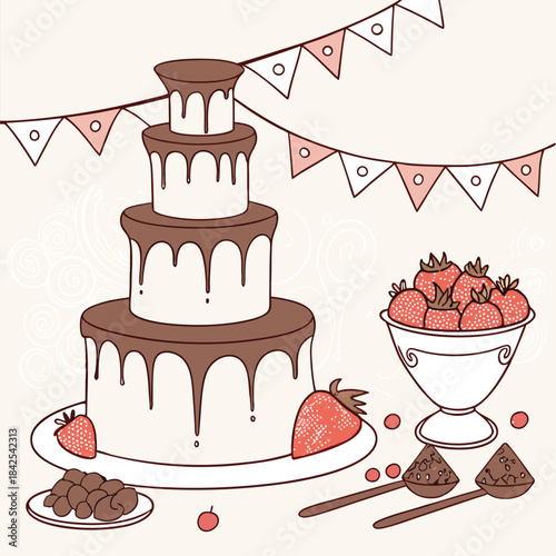 wedding cake and sweets