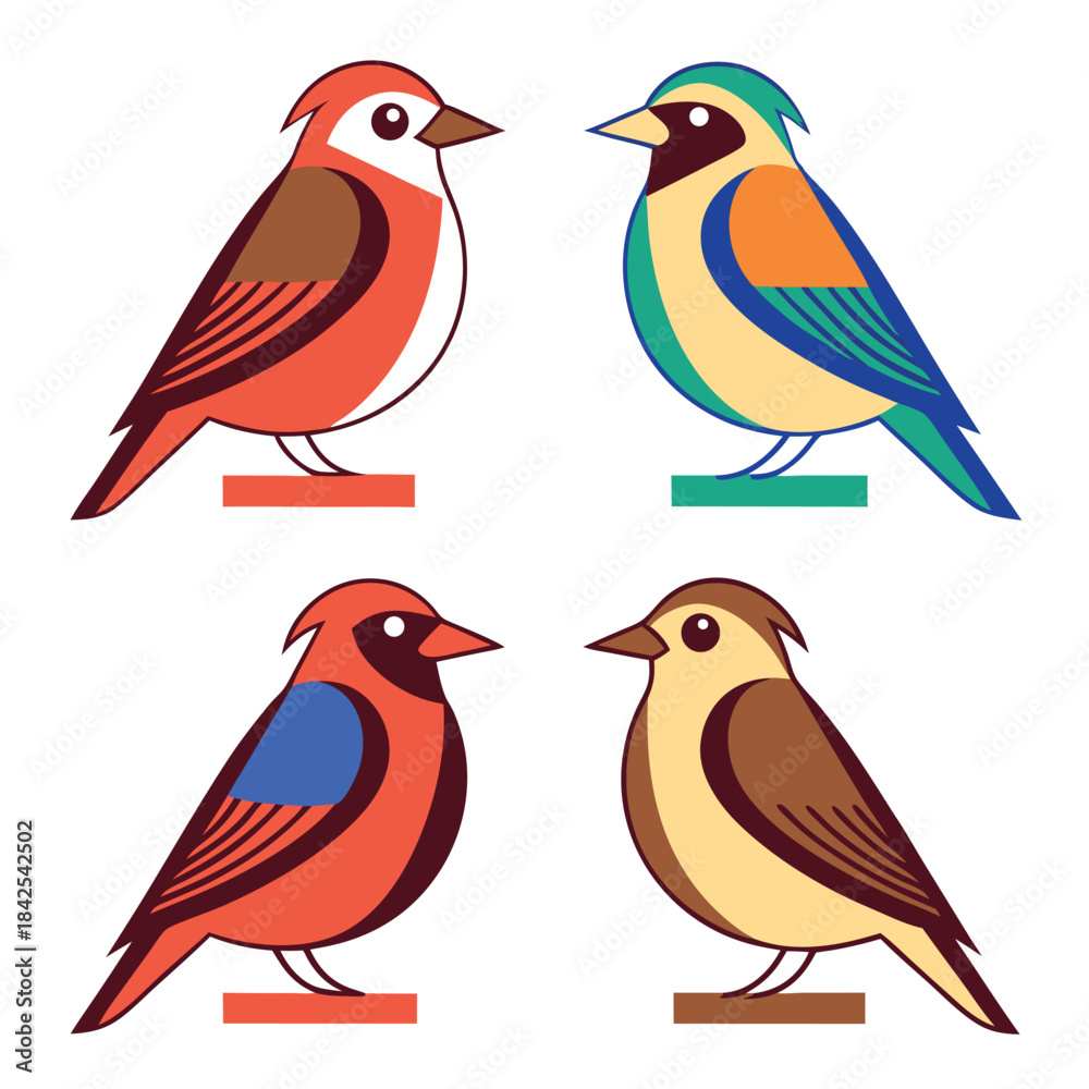 Fototapeta premium vector set of birds
