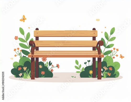 Ławka parkowa ilustracja
