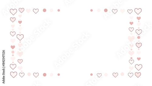 Delicate Hearts Bordering: An elegant display of hearts and dots forms a charming border, perfect for conveying themes of love and affection. A minimalist composition creates a soft.
