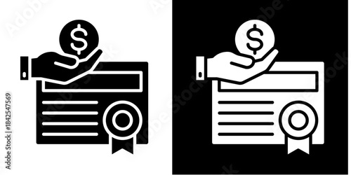 Bond Yield  Icon Set White Style Collection