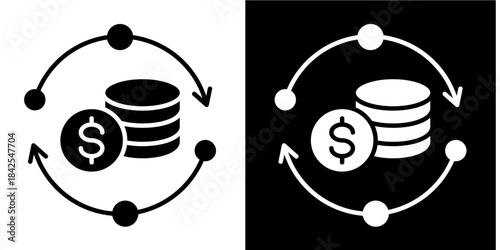 Capital Flow  Icon Set White Style Collection