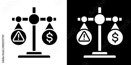 Risk Vs Return  Icon Set White Style Collection