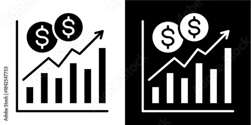 Market Forecast  Icon Set White Style Collection