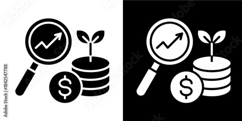Investment Tracker  Icon Set White Style Collection