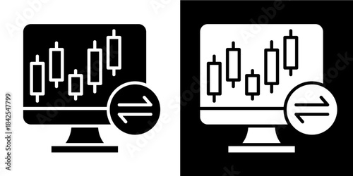 Exchange Platform  Icon Set White Style Collection