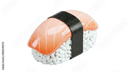 Salmon Nigiri Sushi Isolated on White Background