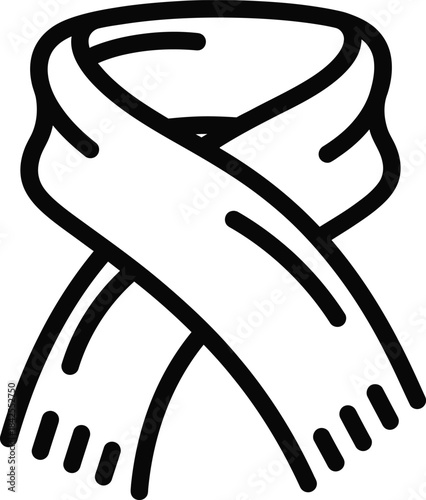 Winter scarf clothing accessory line icon