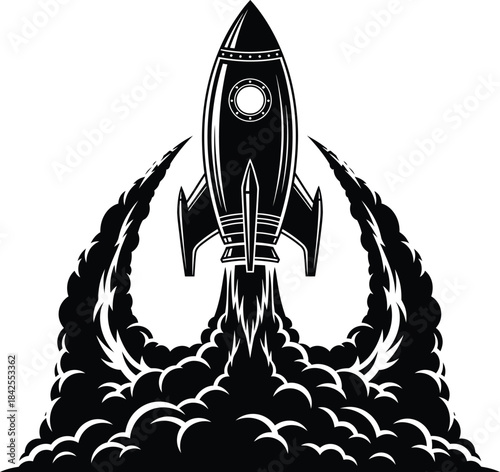 Rocket Launch Vector Illustration