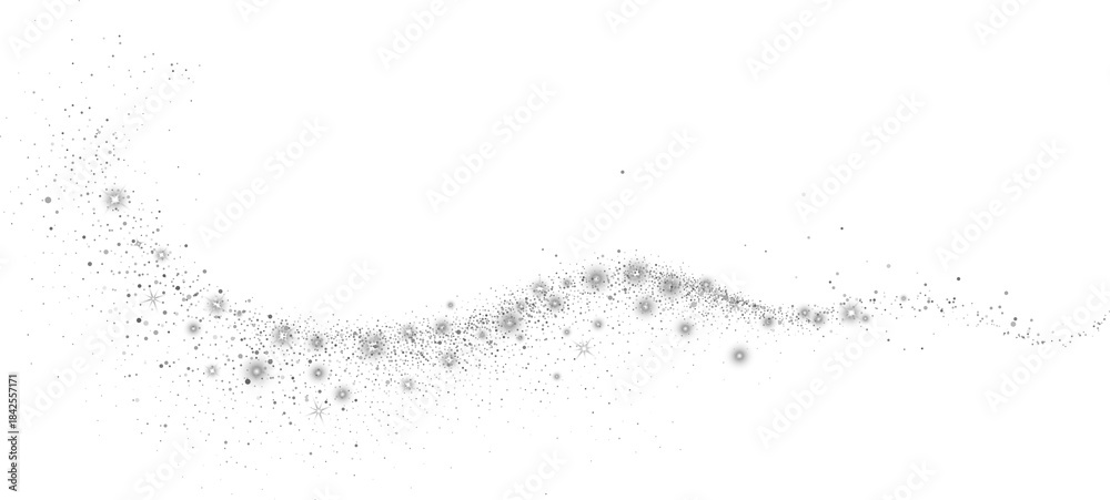 Naklejka premium Abstract Shiny SilverGold Glitter design element. Whine Gold Glitter Dust and Stars. Glitter Trail. For New Year, Merry Christmas, Birthday and Wedding greeting card 