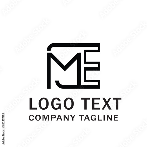 me or me  letter logo design