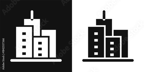 Building Simple and clear vector icon illustrating an essential idea or function