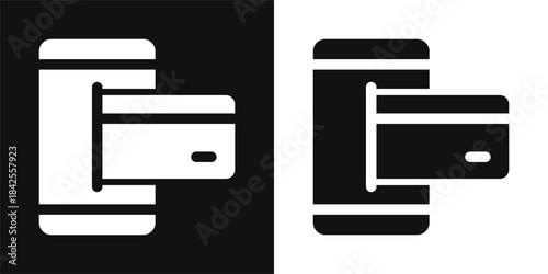 Mobile Banking Simple and clear vector icon illustrating an essential idea or function