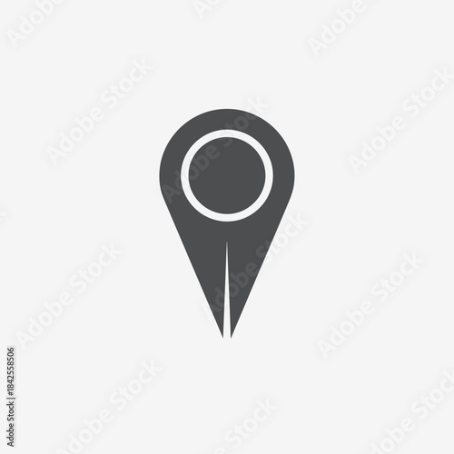 Essential dark gray location pin marker icon clearly indicating a precise destination point on a map interface