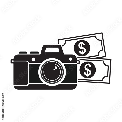 Camera and Money Icon – Photography Earnings Concept