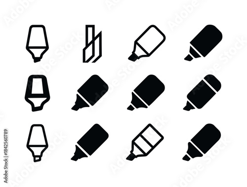 Study Materials Icon Set. study materials. Icon set. Set Logo of