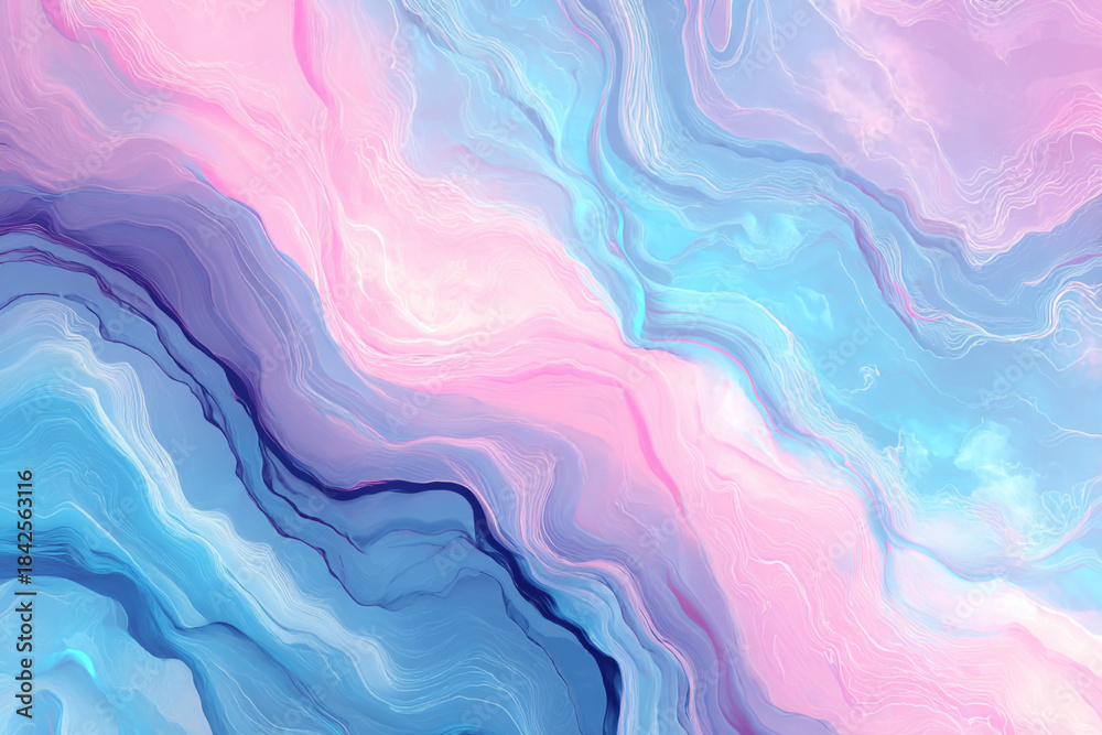 Obraz premium flowing abstract waves of pink and blue with subtle textured lines