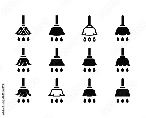 Mopping Logo Variations. Mopping. Icon set. Set Logo of Mopping: