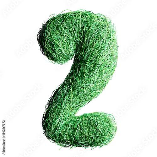 Foto Eco Letter D Made of Green Grass Lines