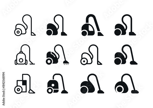 Cleaning Icon Set. Cleaning. Icon set. Set Logo of cleaning: vac