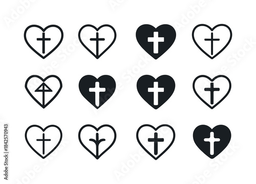 Faith Icon Set. faith in Jesus. Icon set. Set Logo of faith in J