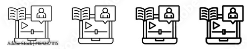 Online Learning Icon Set Different Style Collection