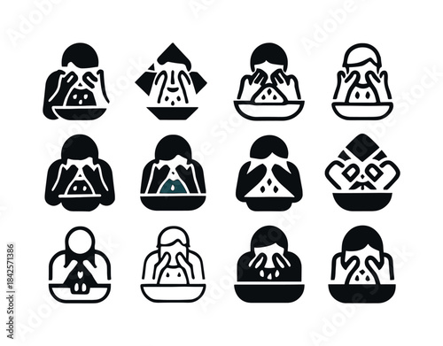 Face Washing Icons. washing your face. Icon set. Set Logo of was