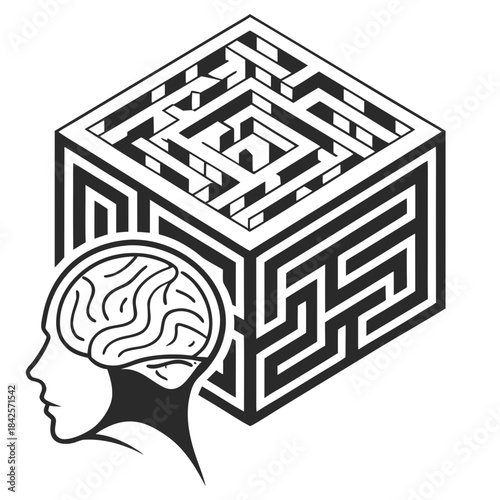 Human brain maze symbolizing complex thought and problem solving