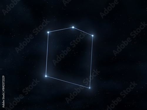 Microscopium constellation in the sky. Stars on a dark background. Astrological figure, mythological image.