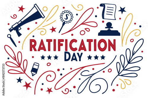 RATIFICATION DAY vector illustration
