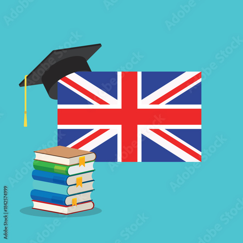 Learn English . Study, education of foreign language lesson. internet learning course, lesson. Vector illustration.