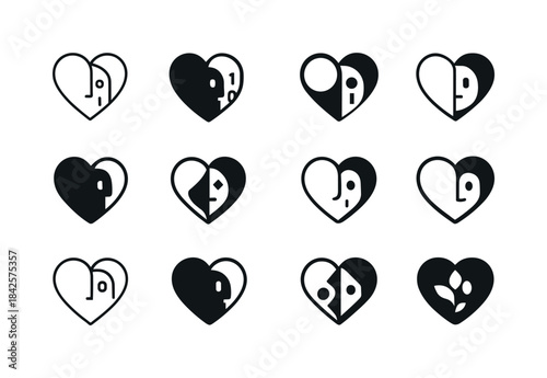 Artificial Empathy Logos. Empathy for artificial beings. Icon se