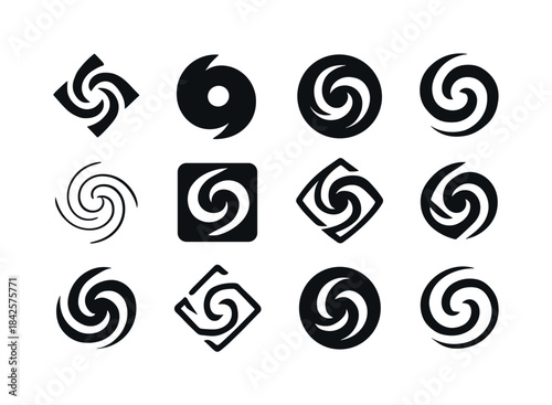 Interstellar Logo Variations. Interstellar missions. Icon set. S