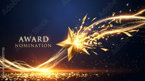 Golden Award Nomination Star Explosion Background