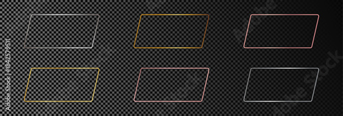 Set of six rounded rhombus frames