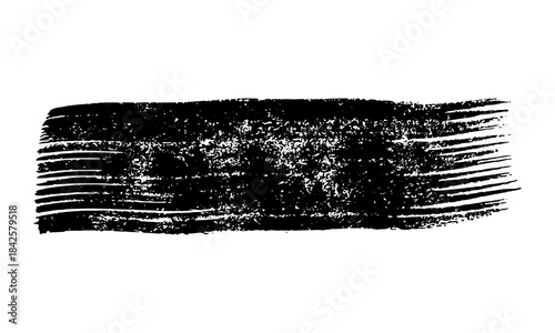 Black brush stroke on white background