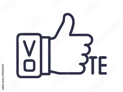 Thumbs up vote icon with vote text