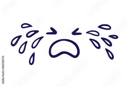 tears drop, eyes and tears doodle hand drawn icon. Outline drawing line clipart symbol 
