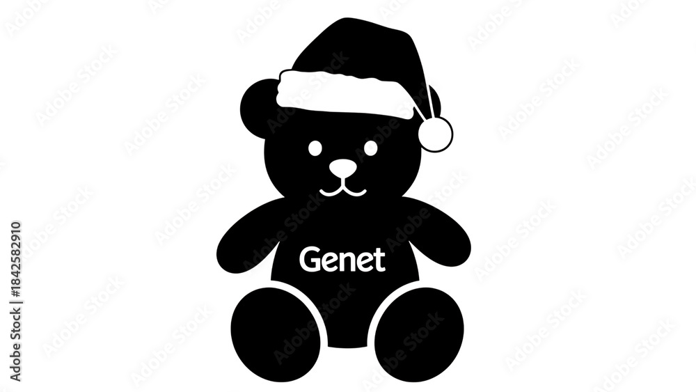 Fototapeta premium Teddy bear wearing Santa hat isolated on a transparent background 6