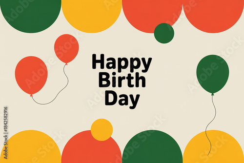 Colorful balloons celebrate a happy birthday in festive fun