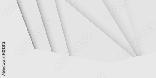 Panoramic geometric shapes on abstract white background